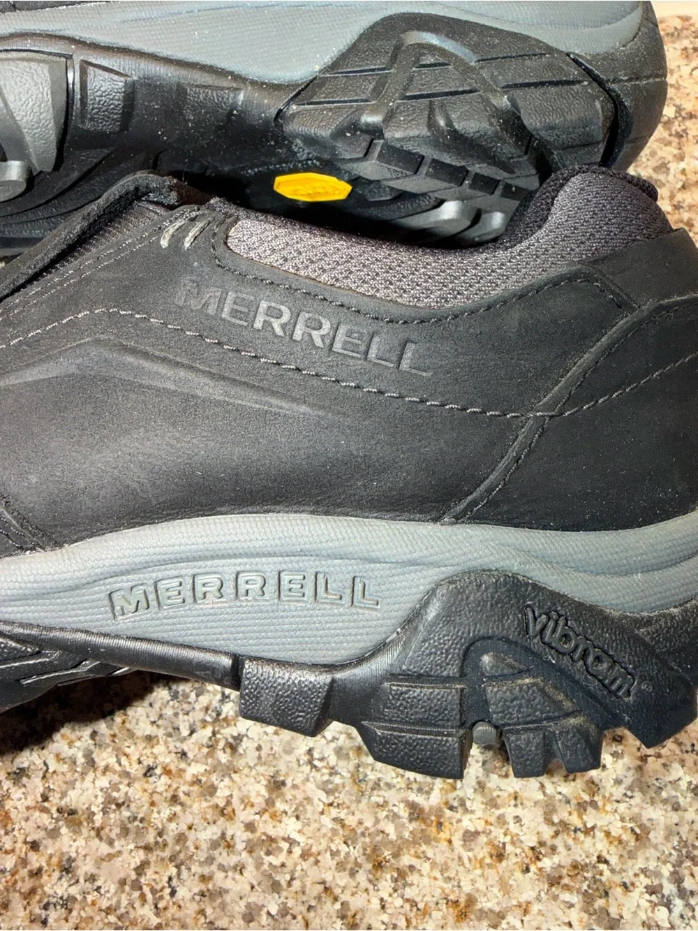 Merrell Men's Black and Gray Slip-On Hiking Shoes